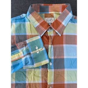 STAMP Italiano Men's XXL Plaid Button Front Shirt Multicolor Long Sleeve